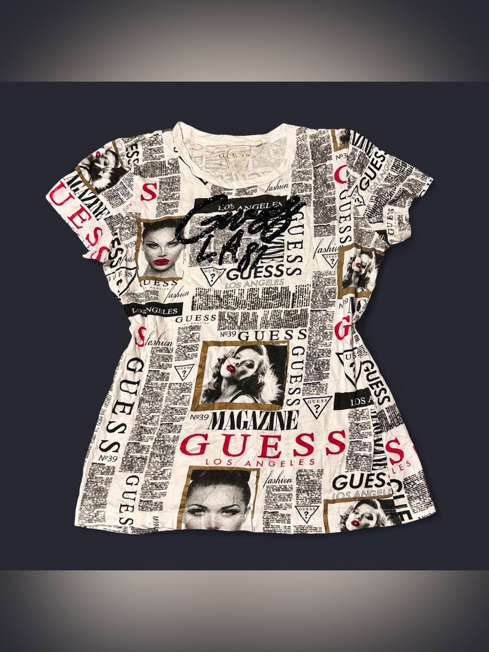 Y2K Grunge White Baby Tee by Guess!